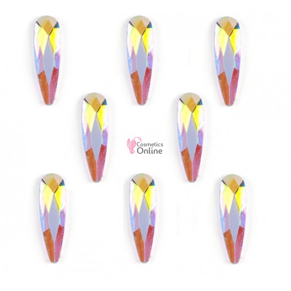 Cristale pentru unghii Marquise, 4 bucati Cod MQ044 Argintii cu Reflexii